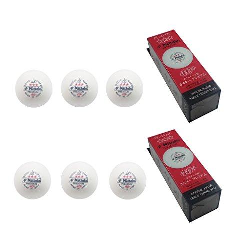 NITTAKU 3-stars Premium 40+ - Palline da ping pong (confezione da 6)