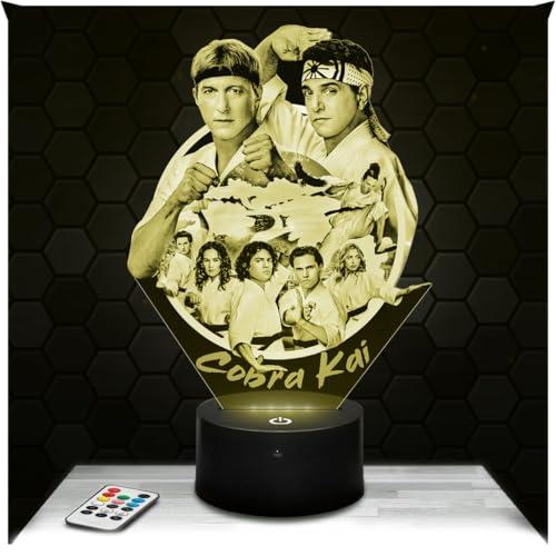 Lampephoto.fr - Lampada 3D Cobra Kai Serie TV Americana Karate, Luce Notturna Tattile Led, Effetto Ologramma 3D, Idea Regalo Natale Compleanno Uomo Donna, Oggetto decorazione camera