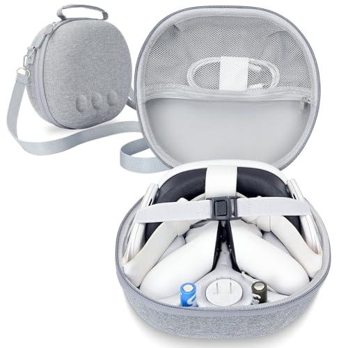 APCUWCQ Mini borsa per Meta Quest 3, custodia rigida per Oculus Quest 3 accessori, borsa portatile con tracolla rimovibile, compatibile solo con cuffie e controller (grigio)