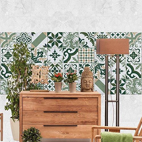 RE-COVERTILES - Adesivi per Piastrelle Bagno e Cucina 10 Pz 20x20 cm - PS00090 Decorazione murale in PVC Impermeabile mattonelle Mosaico Stile cementine Azulejos