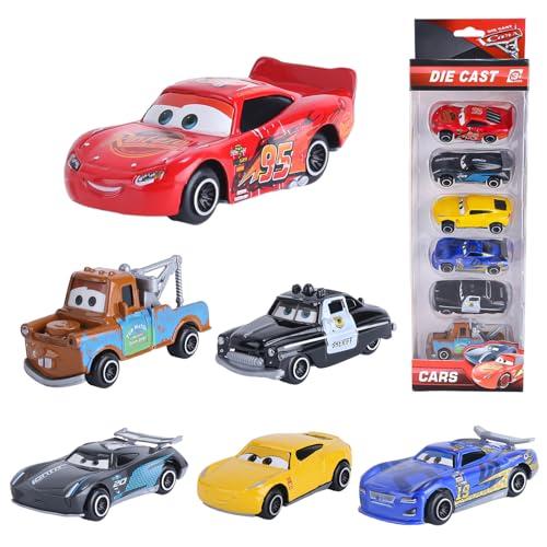 yumcute Set di 6 giocattoli per auto McQueen, mini giocattolo per auto Lightning McQueen, giocattolo per bambini da 3 a 12 anni, ragazzi e ragazze