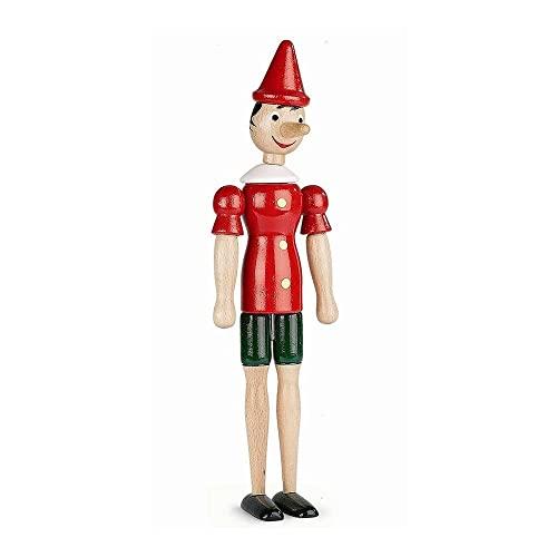 Marionetta in legno, Pinocchio, Disney, burattino, snodabile, artigianale, multicolore (20 cm)