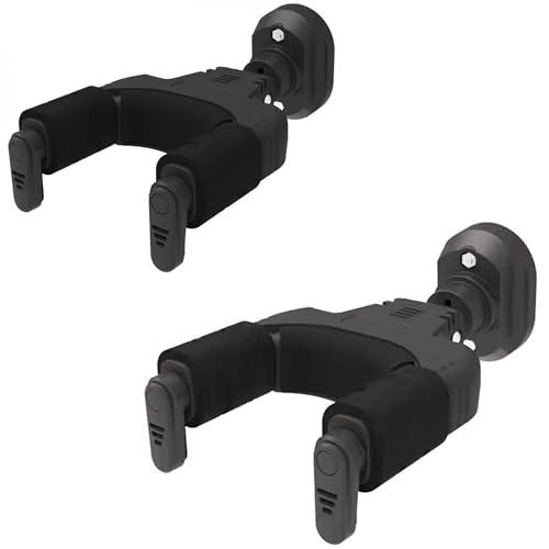 AUPHY Supporto per Chitarra da Muro con Auto-Lock & Rotazione | Portata 10KG+ | Gancio Universale per Chitarra Classica/Elettrica/Basso/Banjo/Ukulele ecc | Base Nylon，2 Pezzi