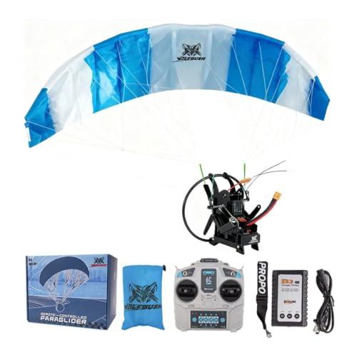 RCARTOYRTR 2.4G RC Mini Paracadute Acrobazia, Paracadute Acrobazia Parapendio Elettrico Leggero Pieghevole 128CM Apertura Altezza Elevato Volo Acrobazia Modello, Regalo per Adulti Principianti
