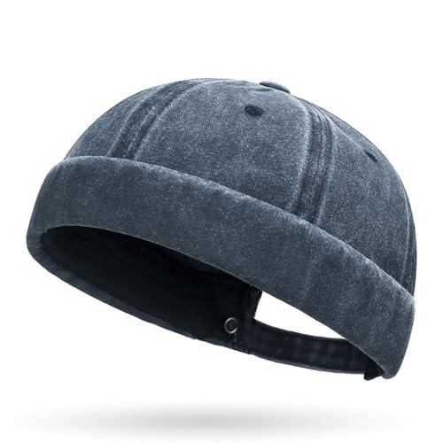 Cotone Cappellino da Portuale Uomo Retro Docker-cap Berretto Docker da Motociclista Cappello Senza Retro Cotone Docker Hat Cappello Senza Visiera Berretto da Portuale Uomo Donna