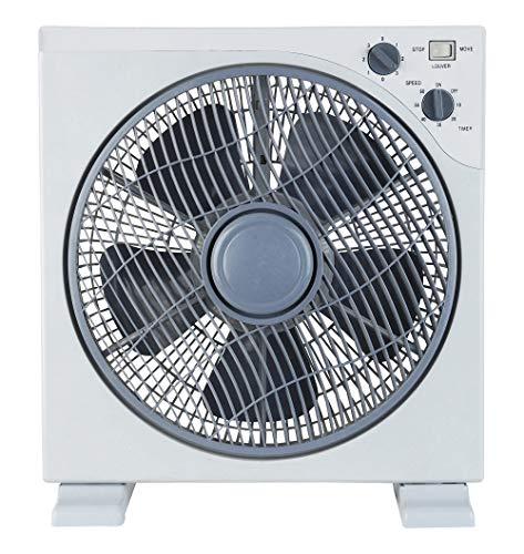 Ardes AR5B29 Ventilatore Portatile Quadrato Rinfrescante da Pavimento o Tavolo con 5 Pale e 3 Livelli di Intensità Rotazione 360 Gradi e Timer Ventilatore da Terra Bianco Box Floor