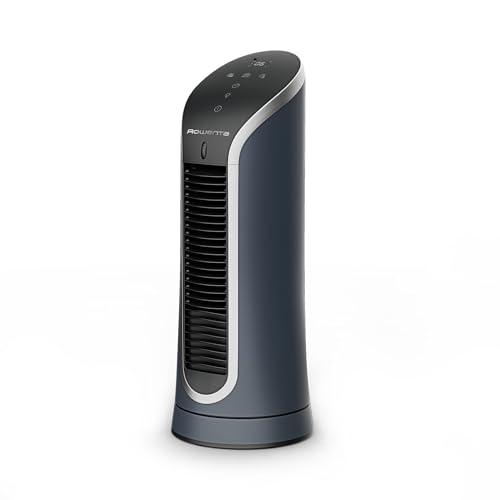 Rowenta Eole Compact, Mini Ventilatore a Torre Compatto e Silenzioso per Freschezza Intensa, 6 Velocità e 2 Modalità Automatiche, Schermo a LED e Timer, 60% di Risparmio Energetico, VU6220F0