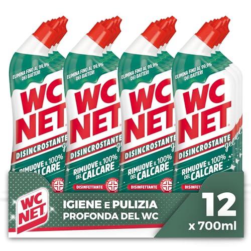 Wc Net Disincrostante Disinfettante Gel per Sanitari e Superfici, Pulitore Liquido per Wc, 700 ml x 12 Confezioni