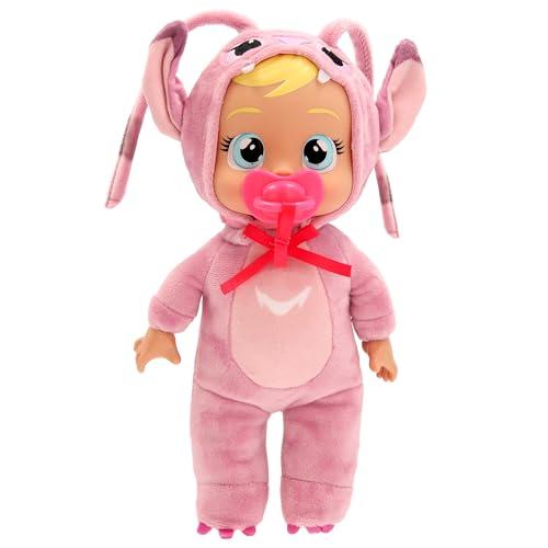 Cry Babies Tiny Cuddles Disney Angel, Bambola di Peluche ispirata a Angel di Lilo & Stitch, che Piange Lacrime vere, Giocattolo Regalo per Bambini e Bambine dai 18 Mesi in su