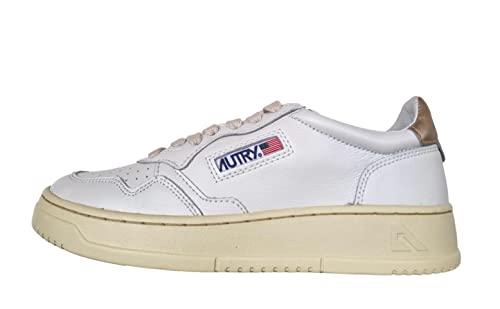 AUTRY Scarpe Sneakers Donna in Pelle AULW LL06 Bianco-Oro (Numeric_40)