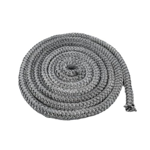 SIGANDG 6mm*4m Guarnizione per Porta Stufa,Fibra di Vetro Corda Ignifuga per Stufa,Guarnizione Camino, Corda per Sportello Stufa Pellet Termocamino,Forno,Caldaia