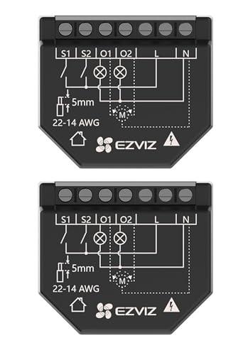 EZVIZ Relè Wi-Fi intelligente CS-T36, Controllo Wireless, Monitaggio energia, Compatibile con Google e Alexa (2 unità)