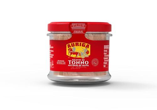 Filetti di tonno Auriga all'olio di oliva 105gr. Qualità pinne gialle. Lavorati a mano.
