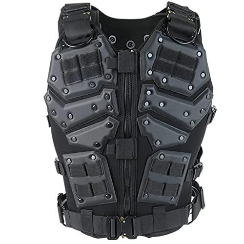 Gilet tattico Airsoft Body Armour Vest Molle Petto Protector regolabile per Paintball Cosplay Movie Costume CS Gioco Militare Combattimento Moto Allenamento All'aperto Misura S-XL Adulto Uomini Donn