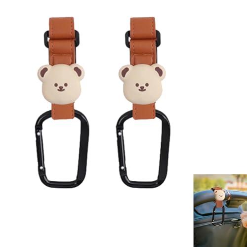 ZHERIKAH 2 Pezzi Ganci per Passeggino Portaborse, Gancio Passeggino per Borsa, Grandi Clip a Moschettone per Carrozzina, Adatto per Rimorchi, Deambulatori, Rimorchi per Biciclette