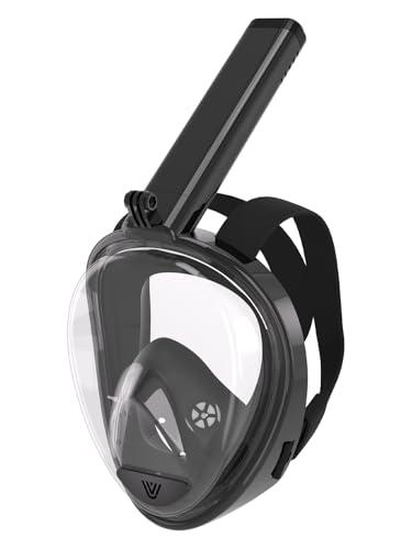Vitare Maschera da Snorkeling per Adulti e Bambini, Maschera Subacquea Integrale Tecnologia Antiappannamento, Maschera da Mare con Supporto per Fotocamera, Maschera da Sub per Immersioni