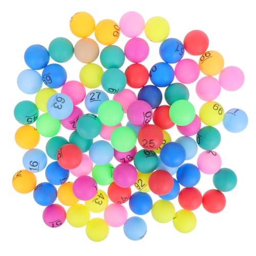 ifundom 100 Palline Numerate Per Lotteria Palline Da Bingo In Plastica Da 4 Cm - Numerate Da 1 A 100 E Colorate - Piccole Sfere Da Gioco Per Giochi Di Lotteria E Attività Educative