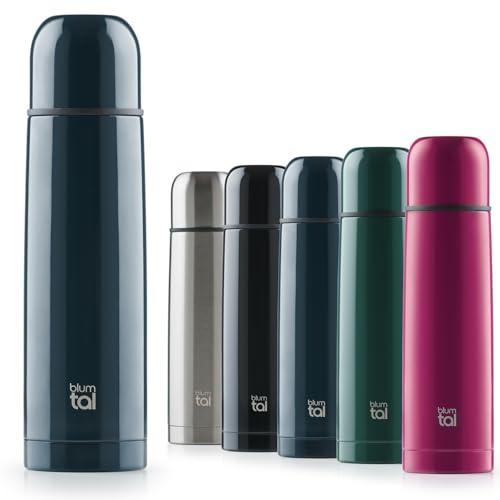 Blumtal Termos Caffè in Acciaio Inox Doppia Parete, Borraccia Termica per Bevande Calde e Fredde, Tappo Quick-Press, 1000ml, Blu Oceano