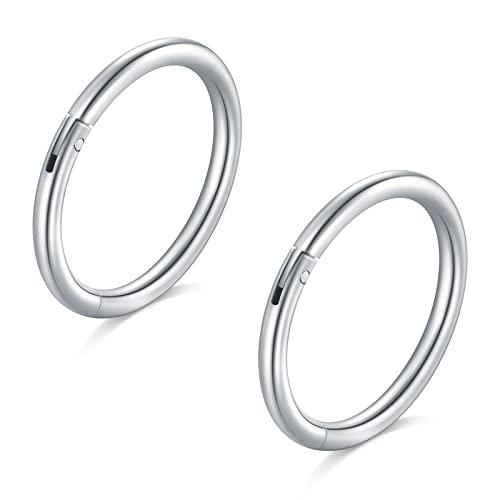 Longita 18G Hinged Clicker Segment Piercing Septum Piercing Naso Cerchio Anelli Acciaio Chirurgico Donna Uomo Labbro Orecchino Trago Cartilagine Helix Piercing Gioielli 2 Pezzi