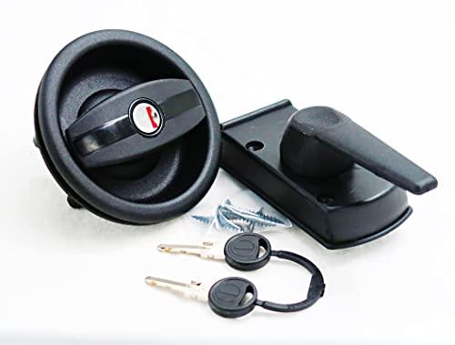 Serratura di ingresso per camper, roulotte, barca, caravan, camper, colore nero, ruota verso destra