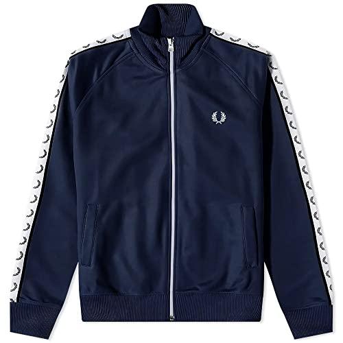 Fred Perry Taped Track Jacket Carbon Blue, Carbon Blue, M