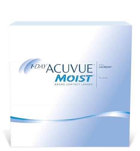 Acuvue 1-DAY Acuvue MOIST con tecnologia LACREON; Lenti a contatto giornaliere; Protezione UV;-5.00 diottrie; BC 8.5; DIA 14.20; 90 lenti