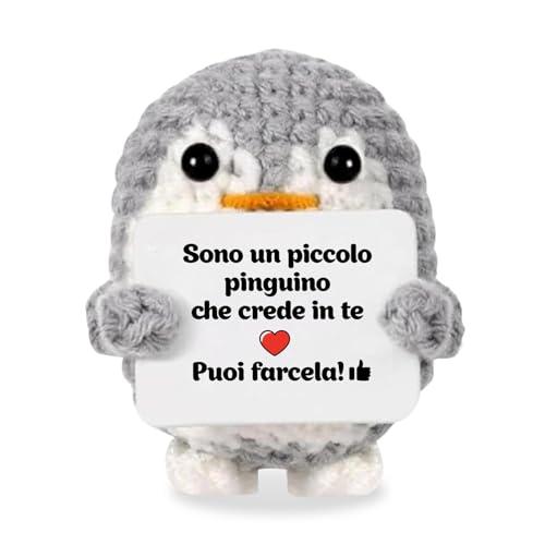 Detox Organica Pinguino Portafortuna, Pupazzo positivo Italiano - Regalo Originale e Divertente per Natale, Compleanno (Pinguino)