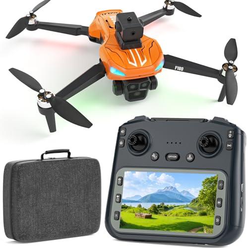Drone GPS Con Fotocamera 4K, Schermo Telecomando 4,5 Pollici, Ritorno Automatico, Evitamento Automatico Ostacoli, Volo 22 Min, Drone RC FPV Pieghévole Con Follow Me, Regalo Per Adulti