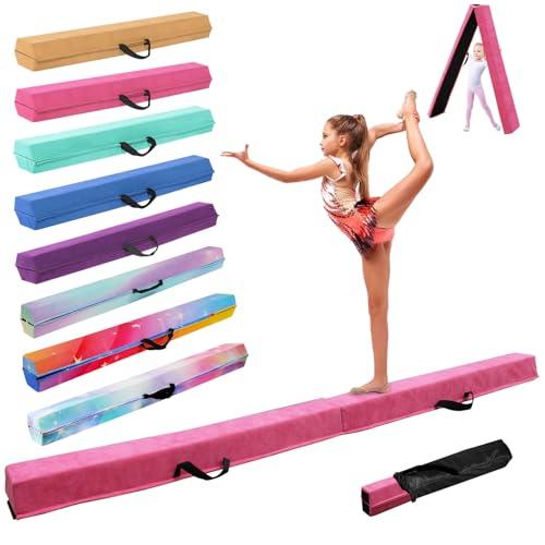 Trave Ginnastica Artistica per Casa 270 cm, Trave Pieghevole Ginnastica Portatile per Allenamento, Trave Equilibrio con Base In Gomma Antiscivolo per Bambini, Principianti e Ginnasti Professionisti