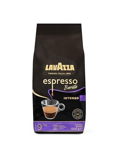 Lavazza, Espresso Barista Intenso, Caffè in Grani Tostati a Tamburo, Ideali per Macchine da Caffè Espresso, Note Aromatiche di Cacao e Legno, Arabica e Robusta, Intensità 9/10, 1 kg