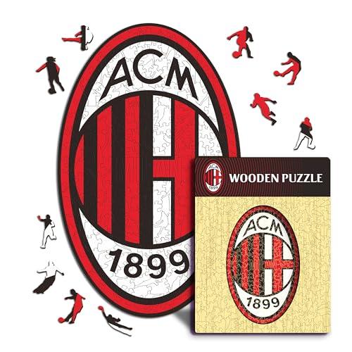 Iconic Puzzles - Milan Logo, Puzzle di Legno con licenza ufficiale, 100% sostenibile, regalo per adulti e bambini, taglia S, 150 Pz