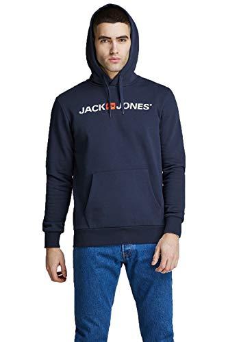 JACK & JONES Jjecorp Logo Sweat Hood Noos Felpe con cappuccio, Blu (Navy Blazer Detail: Reg Fit), XL Uomo