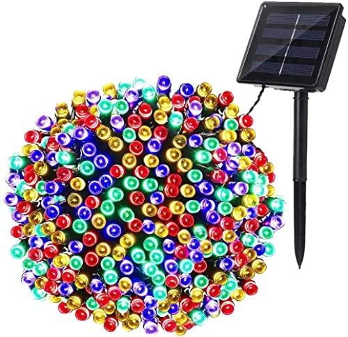 PhilzOps Natale Luci Stringa Solari, 22M 200 LED Catena Luminosa Esterno Solare 8 Modalità Impermeabile Luci LED Decorativa con Memoria Per Giardino Albero Patio Festa Balcone Camera, Multicolore