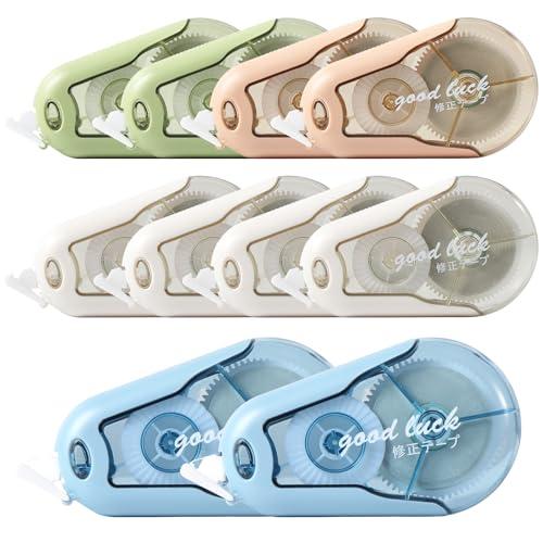 Blendura Bianchetto a Nastro, 10 Pezzi Correttore a Nastro, 20m x 5mm Scolorina Nastro con Cappuccio Protettivo, Cancellina Nastro per Scuola e Ufficio