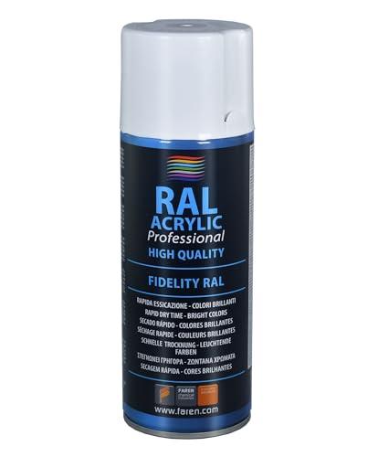 FAREN RAL ACRYLIC, Vernice spray Acrilica 100%, Smalto FIDELITY RAL, Colori Brillanti a Rapida Essiccazione, 400ml (1, RAL 7042 GRIGIO TRAFFICO)