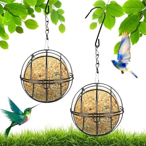 2 Pezzi Fat Ball Holder, Corn Ball Holder, Mangiatoia Per Uccelli In Metallo Per Gancio A S, Mangiatoia Per Uccelli Da Giardino Per Uccelli Selvatici (Nero)