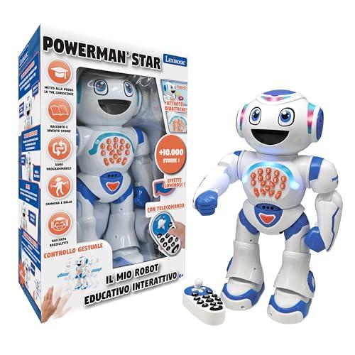 Lexibook, Powerman Star, Robot giocattolo parlante che cammina telecomandato STEM programmabile per bambini 4+, ROB85IT