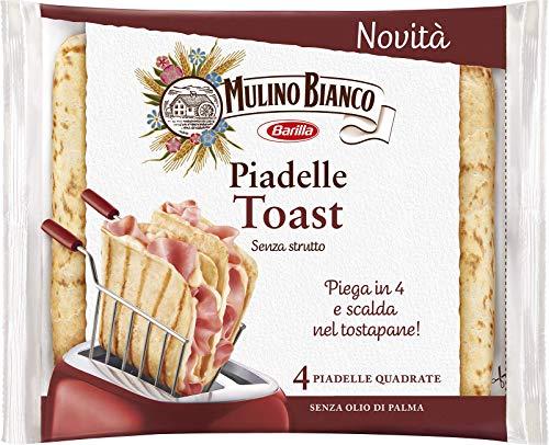 Mulino Bianco Piadelle Toast Senza Strutto, Senza Olio di Palma, 4 Piadelle Quadrate, 240 Grammi