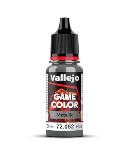 Vallejo Game Color Pittura Acrilica Silver, 18 ml, Autonivelante, Sistema BSL, Ideale per Modellismo e Miniature
