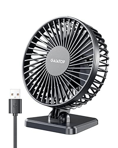 Gaiatop Ventilatore USB da scrivania, piccolo ma potente, portatile, silenzioso, 3 velocità, regolabile, mini ventilatore da tavolo per il raffreddamento di casa, ufficio, auto, estate, viaggi, regali