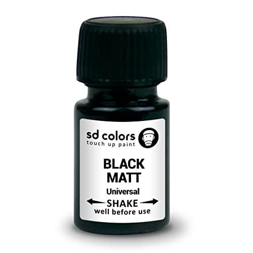 SD COLORS Vernice per ritocco universale tappetino nero 15 ML per riparazione di trucioli di pietra graffi auto, moto, biciclette, cerchi in lega