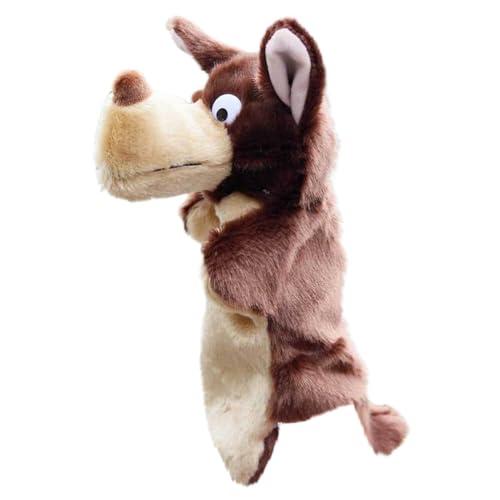ISAKEN Marionette da Mano Burattini da Mano Morbide Giocattoli di Peluche Squalo Lupo Maiale Anatra Coniglio Maiale Rana Panda per Teatrini per Bambini, Narrazione e Giochi di Ruolo