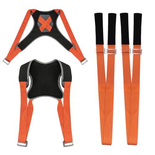 4 Pezzi Cinghie Trasporto Mobili Kit,200kg Persone che Portano Cinghia,2 Persone Imbracatura Cintura per Sollevamento, Cinghie Trasporto Mobili Professionali, per Elettrodomestici, Mobili