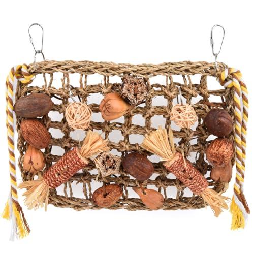 onebarleycorn Giochi per Pappagalli, Giochi per Uccelli Pappagallo Giocattolo da Masticare Naturale per Cockatiels, Pappagallini e Uccelli Adorabili