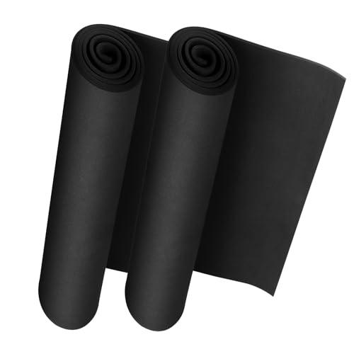 Do²ping Pacco 2 Gomma EVA Nera, 3mm di spessore (1-10mm) Schiuma EVA Cosplay, 35.5 x 150cm EVA foam ad alta densità 86kg/m3 per il progetto di fai da te in costume (2PCS 3mm Nero)
