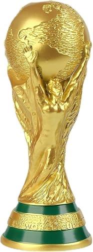 Generisch 5.2 pollici 13 cm trofeo mondiale replica resina calcio oggetti da collezione fantrofeo sportivo oro camera da letto ufficio desktop decorazione