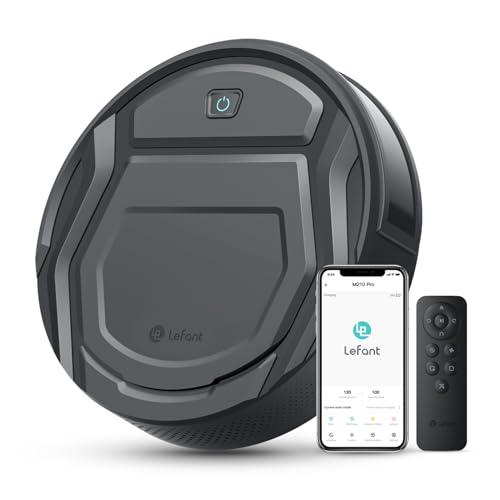 LEFANT Robot Aspirapolvere, Aspirazione 2200Pa,Peli di animali,Capelli, Pavimenti, Polvere,Pulizia della casa,Autonomia 120 min, 6 Modalità di Pulizia,Wi-Fi/App/Telecomando,M210P Grigio