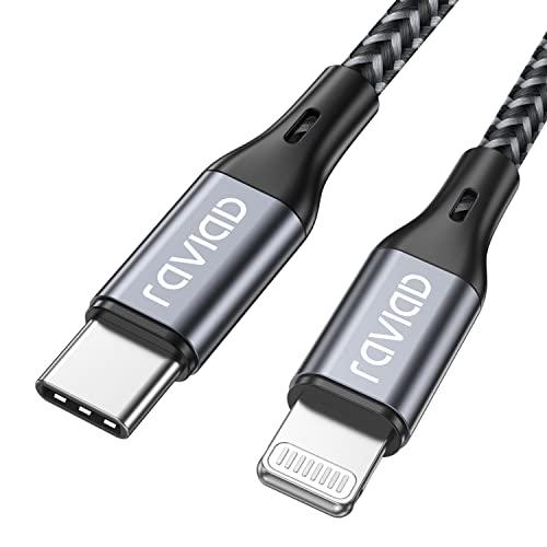 RAVIAD Cavo USB C a iPhone 2M [Certificato MFi] Cavo iPhone USB Tipo C in Nylon Carica Rapida Caricatore per iPhone 14/13/13 Pro/13 Pro Max/12 Mini/11 Pro/11 Pro Max/11/SE 2020/XR/XS/X/8/8 Plus