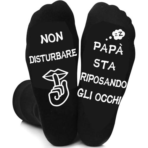AONVEKI Regalo Papà, Regalo Festa del Papà, Calzini Uomo Papà Divertenti, Calze Antiscivolo Cotone EU 43-46, Idee Regali Compleanno Natale per Papà