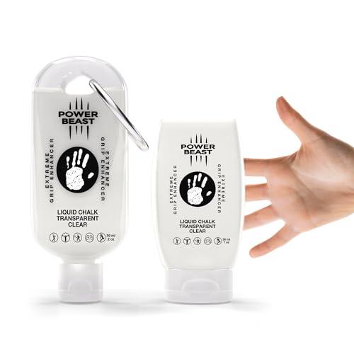 POWER BEAST Magnesite Liquida Trasparente, Climbing Chalk Clear, Liquid Chalk, Gesso Liquido Pulito, CrossTrain Grip, Calisthenics, Sollevamento Pesi, Arrampicata, PoleDance (59+30ML)